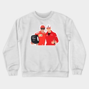 Mick Schumacher presenting Kimi Raikkonen with the pole position award at the 2018 Monza Grand Prix Crewneck Sweatshirt